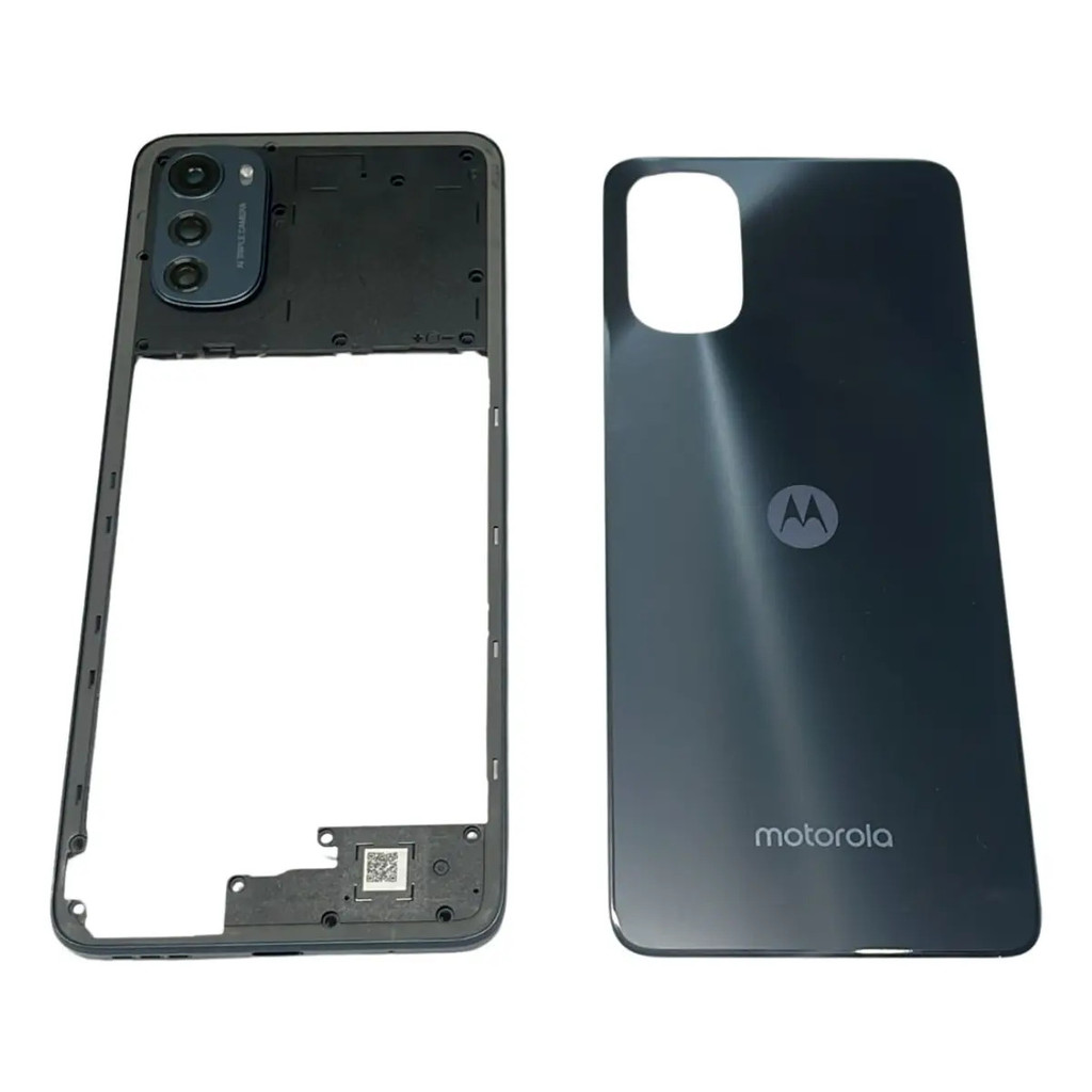Carcaça Aro Lateral + Tampa Traseira Para Motorola E32 Cinza
