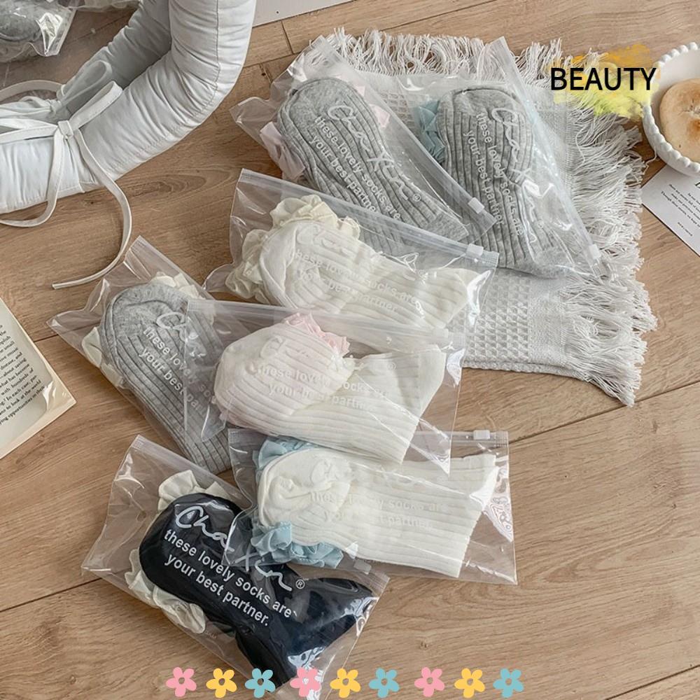 BEAUTYHOMEBR 1 Par De Meias Femininas De Tubo Médio , Respiráveis Com Babados Estilo Japonês De Algodão De Tecido Fino