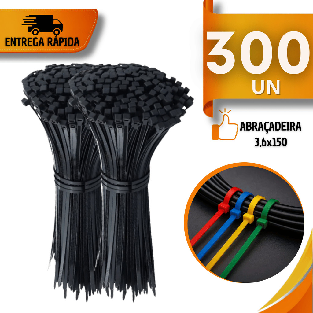Utilidades  Abraçadeira Nylon Enforca Gato 3,6x150mm Cintas Plásticas Lacre Fita Hellermann Multiuso