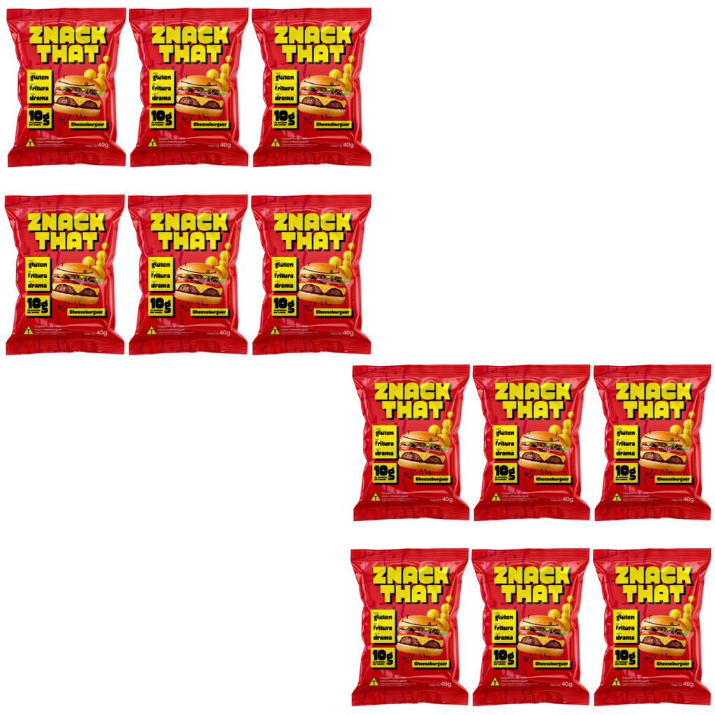 Kit 12x Salgadinhos Snack Extrusado Saco De 40g Znack That