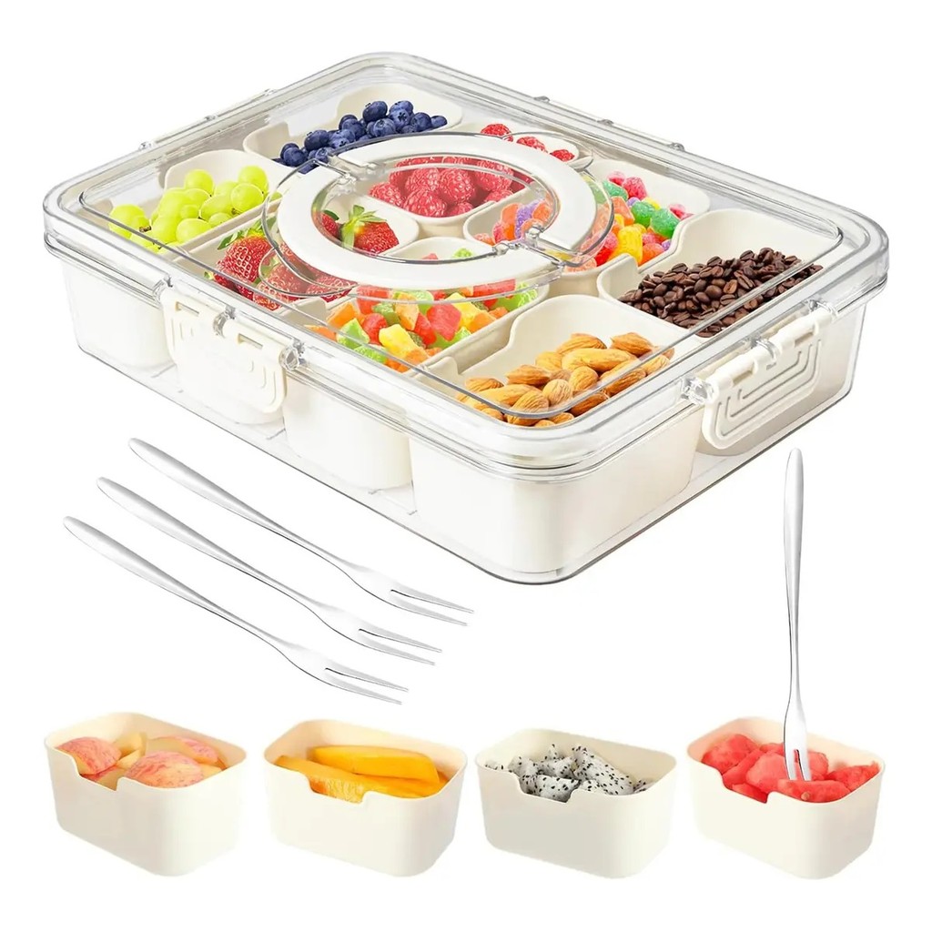 Organizador Hermético de Geladeira com 8 Divisórias – Multiuso para Alimentos e Verduras