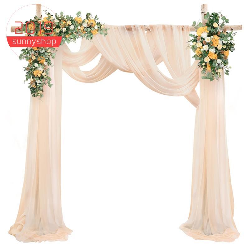 [Bestseller S] Para Cortinas De Arco De Casamento Tecido 29.5 Polegadas X 26.25 Pés Cortina Transparente Cerimônia Em Co