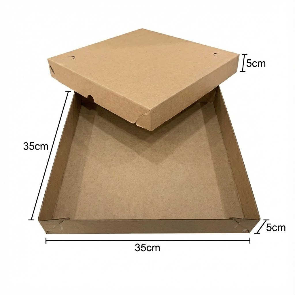 10 Caixas 35x35x5 para (100 Salgados ou Doces) Kraft/Kraft - Envio Imediato