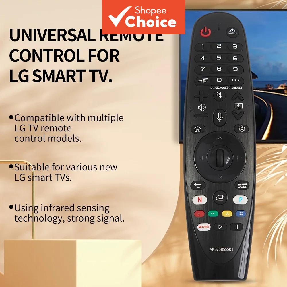 Controle Remoto Mágico Universal para Smart TV (com Voz), Substituição para AKB75855501 MR20GA MR21GA MR21GC MR19BA