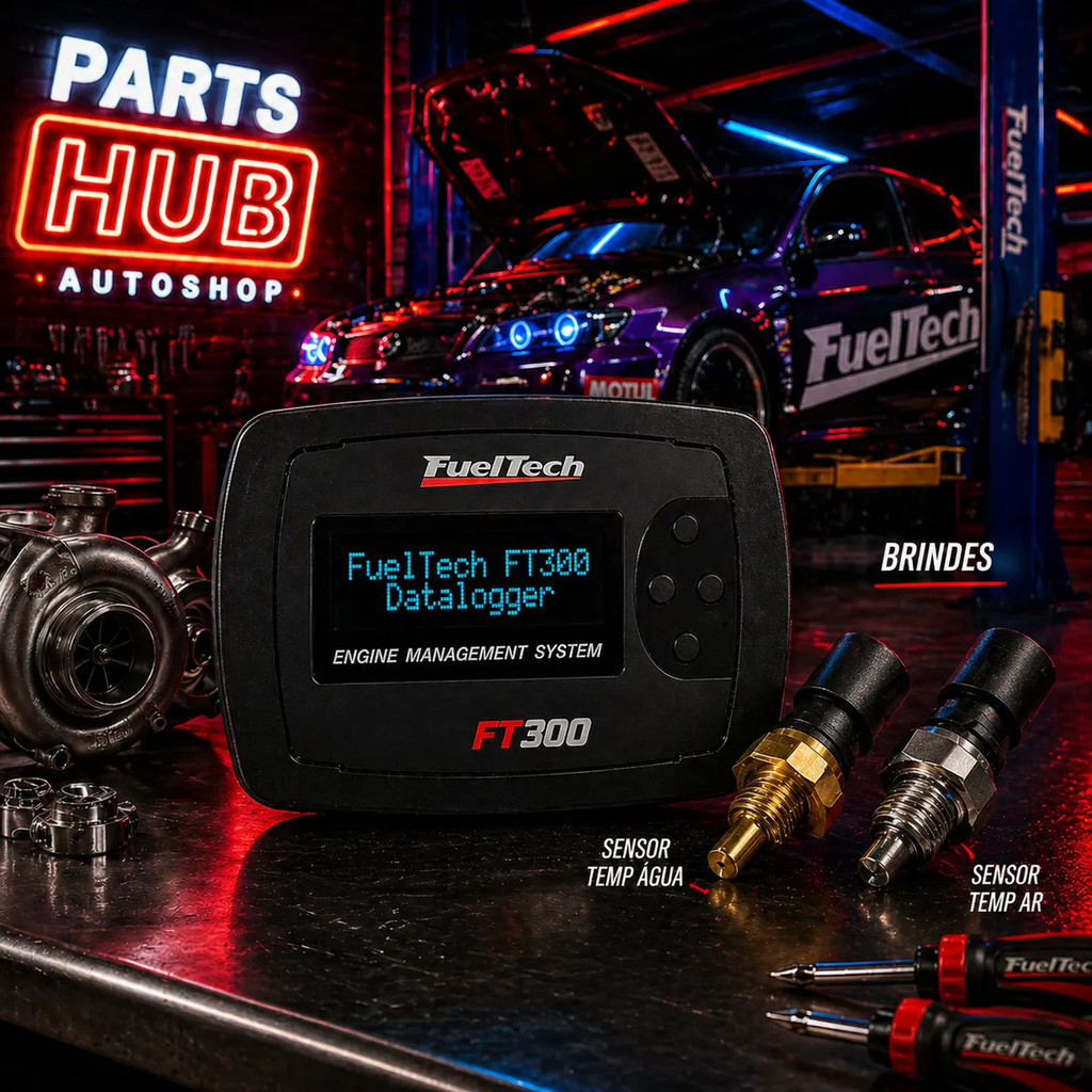Kit Fueltech Ft300 Chicote 3m Diant Sensores Temp Ar E Agua