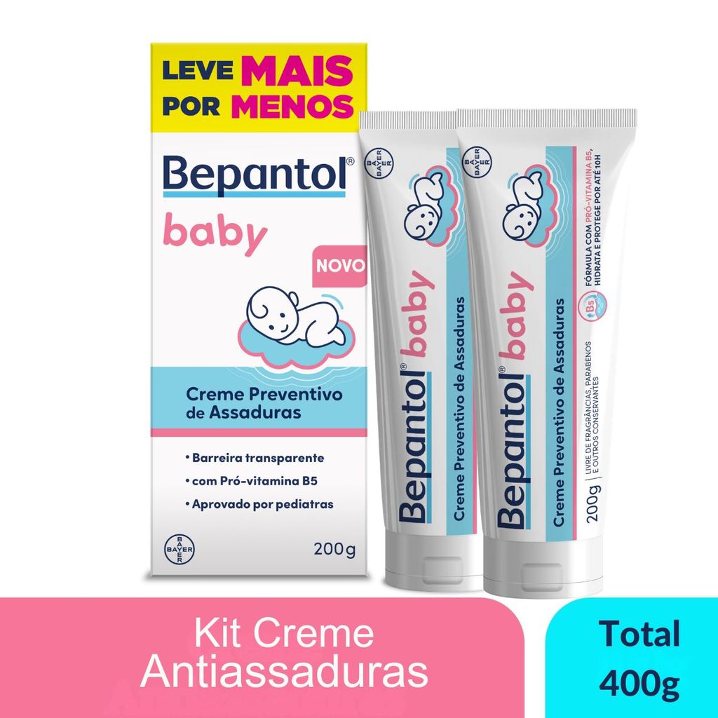Imagem Kit 2 Creme Pomada de Assadura VitB5 200g Cada Bepantol Baby