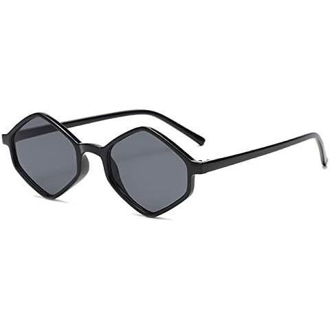 Óculos de sol femininos em formato de diamante, óculos de sol pretos vintage, óculos masculinos, óculos de sol com prote