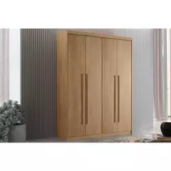 Guarda Roupa Solteiro 4 Portas e 2 Gavetas Hawaii Naturale - Rufato