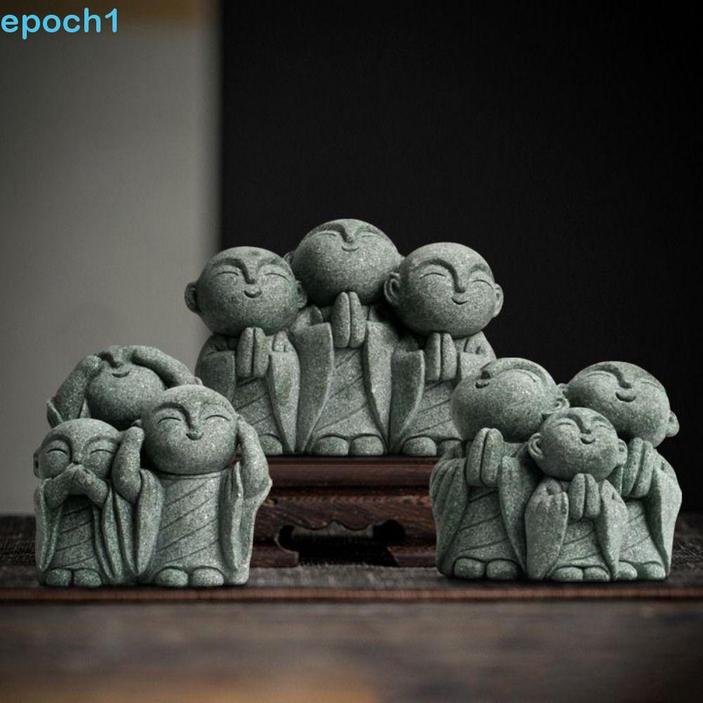 Estátua De Buda EPOCH1 , Estatueta Fofa E Requintada De Pequenos Monges , Ornamento De Jardim Zen Em Miniatura Feito À M
