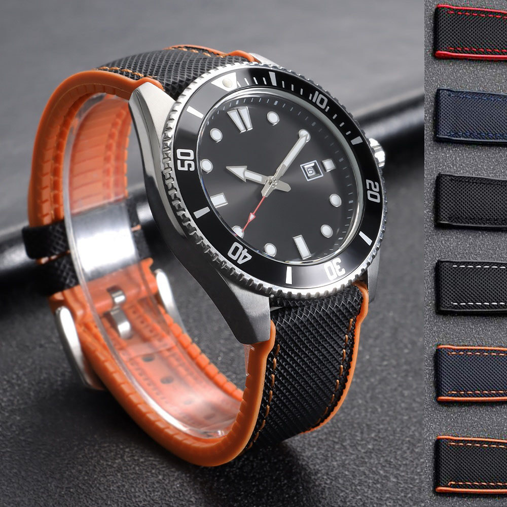 Pulseira De Relógio De Silicone De Borracha TPU 18/20/21/22mm Para SEIKO 5 Mergulhador Mergulho Esporte Lona Nylon Homen