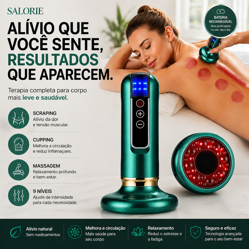 Salorie Ventosa Estética Massageador A Vácuo Beleza Saúde Massagem De Raspagem 12Nível De Calor