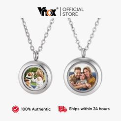 Colar Com Pingente De Foto Redonda Que Pode Ser Aberto Vnox , Medalhão De Vidro De Aço Inoxidável , Presente Personaliza