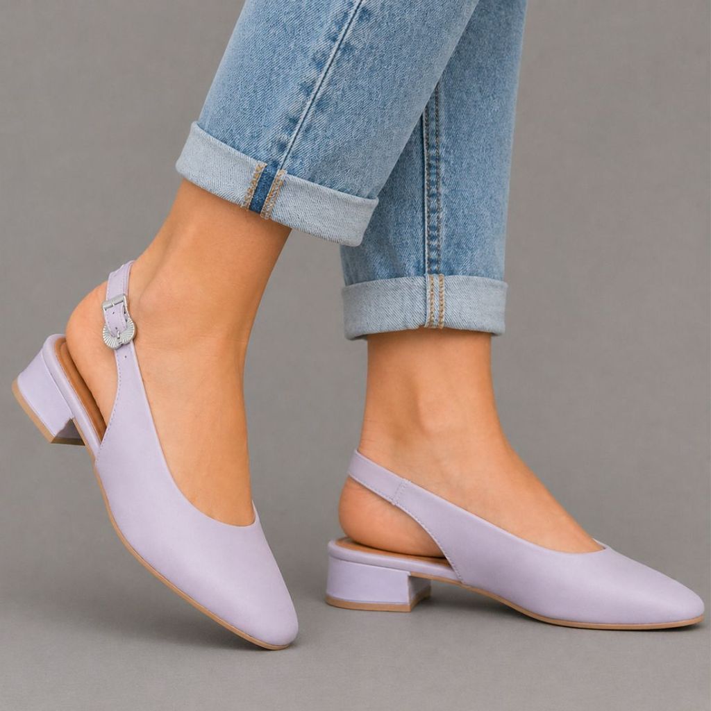 Sapato Slingback Salto Baixo Liso Ramarim 2415221