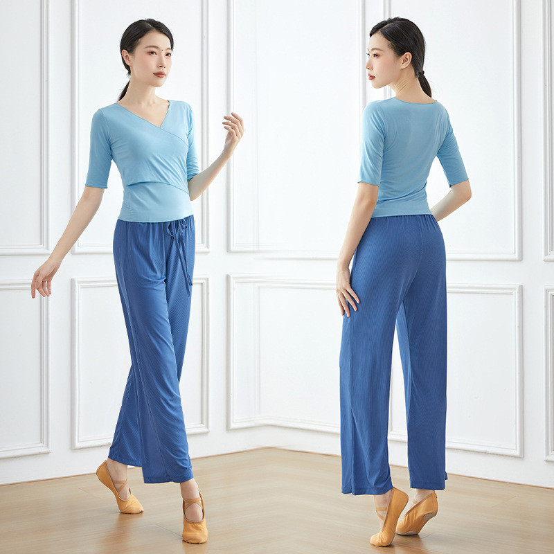 Novas roupas de dança acabadas dança clássica calças de perna larga moderna roupas de prática de dança feminina roupas d