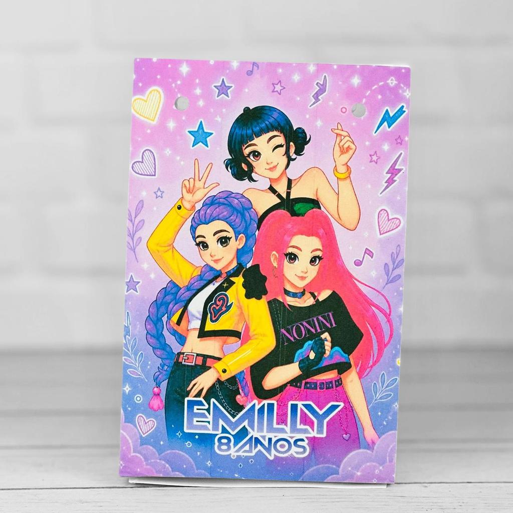 Sacolinha Personalizados GUERREIRAS DO KPOP HUNTEX (PEGUE E MONTE) / Lembrancinha Mimos Festa Aniversário Infantil