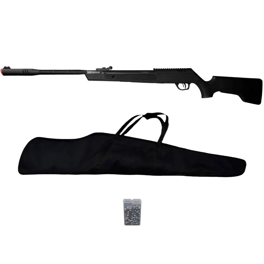 Carabina de Pressão Dark Eagle Black 5.5mm Pistão Nitro 80Kg - Artemis + Capa + Chumbo