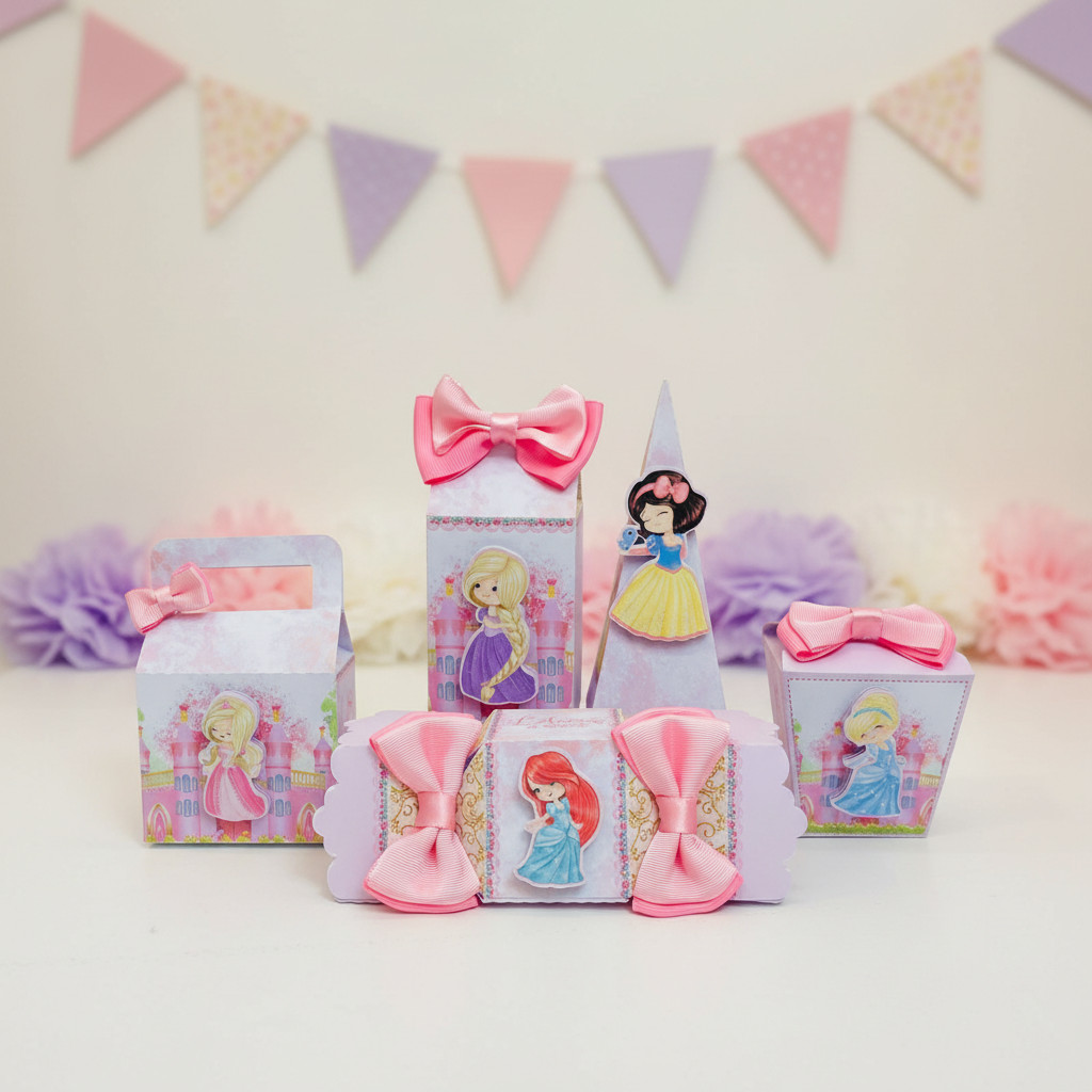 Kit Festa As Princesas Disney Personalizado com Nome e Idade -  Lembrancinha Infantil  Pegue e Monte - Montagem Rápida