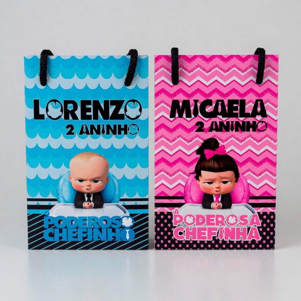 Sacolinha Personalizada Poderoso Chefinho Menino e Menina Infantil | Lembrancinha Festa