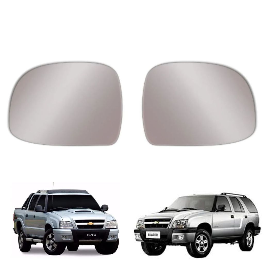 PAR LENTE ESPELHO RETROVISOR CHEVROLET S10/BLAZER 1995-2012