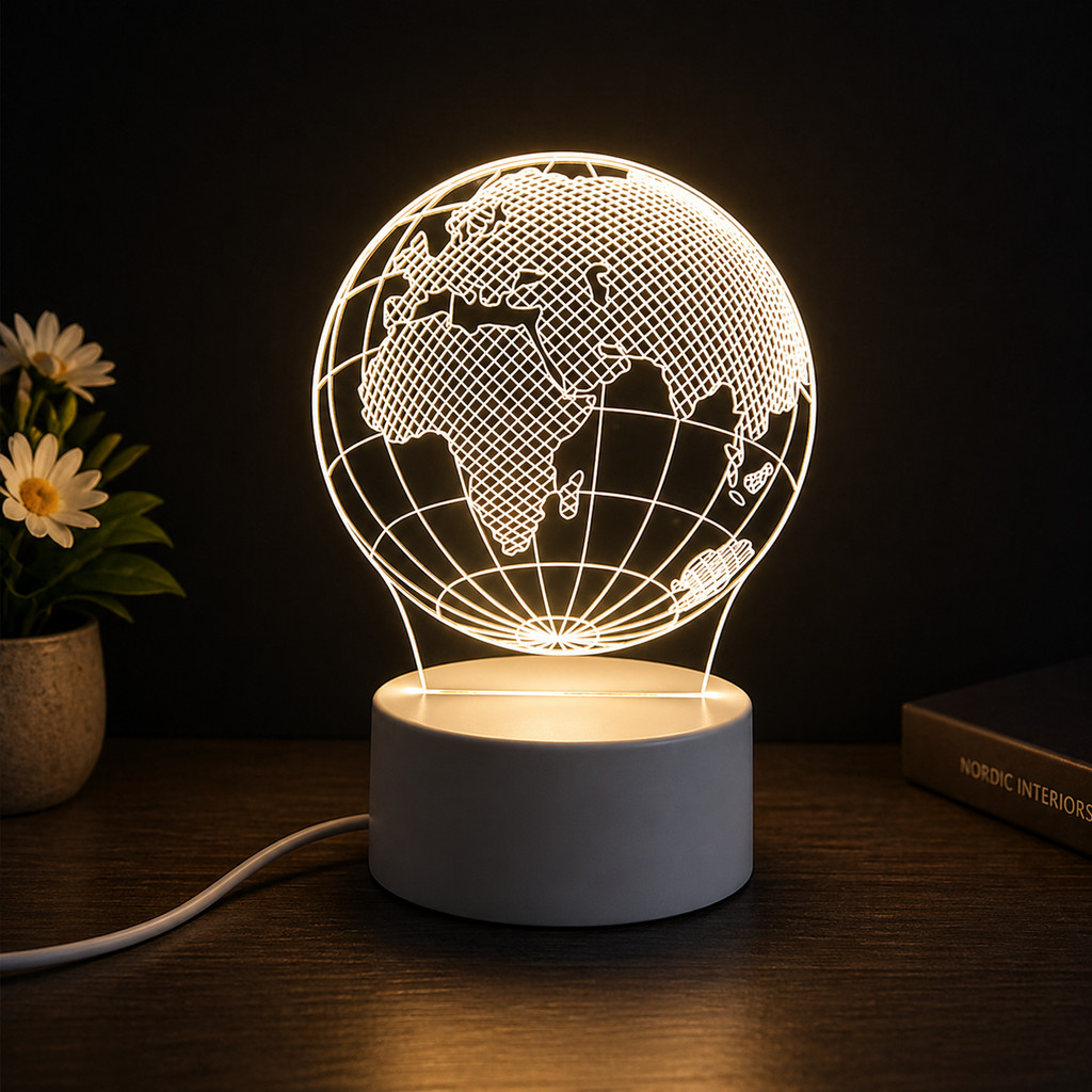 Imagem Luminária LED 3D Criativa Figura Zen Decoração Ambiente