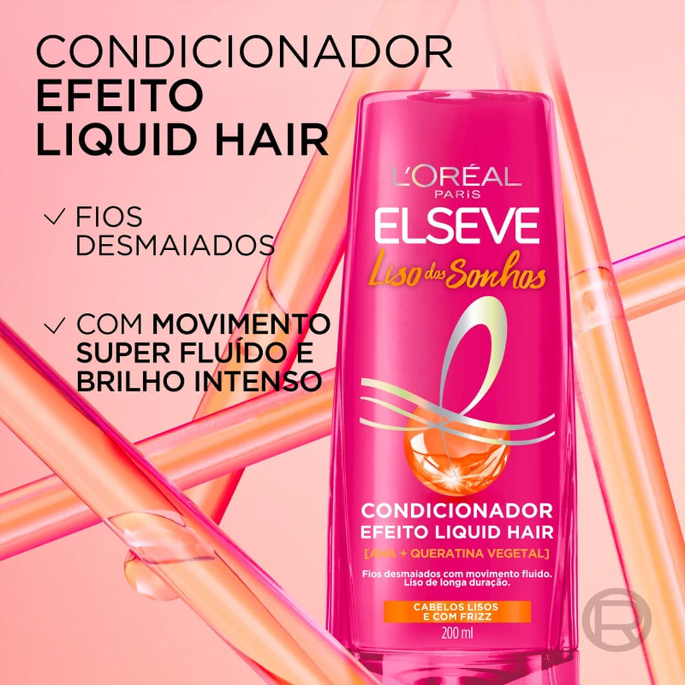 Kit Elseve Shampoo + Condicionador Liso Dos Sonhos Liquid Hair 400ml cada