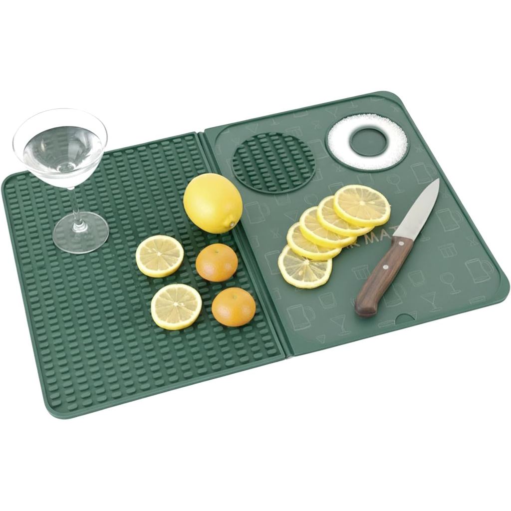 Tapete de Bar 3 em 1, Tapete de Bar para Balcão, Acessórios para Bar Doméstico, Tapete Multifuncional Dobrável para Coqu