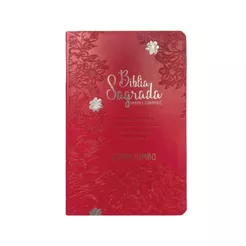 Bíblia Sagrada Letra Jumbo | ARC | Harpa Avivada e Corinhos | Capa PU Luxo Jardim Vermelho