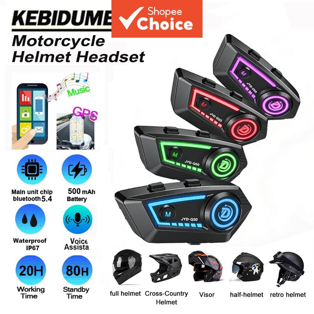 JYD-C50 Fone De Ouvido Para Capacete Bluetooth IPX67 À Prova D'água HiFi Estéreo RGB Acessório De Lâmpada De Ritmo