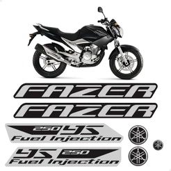Kit Adesivos Para Yamaha Fazer 250 Ys 2012/2013 Moto Preta
