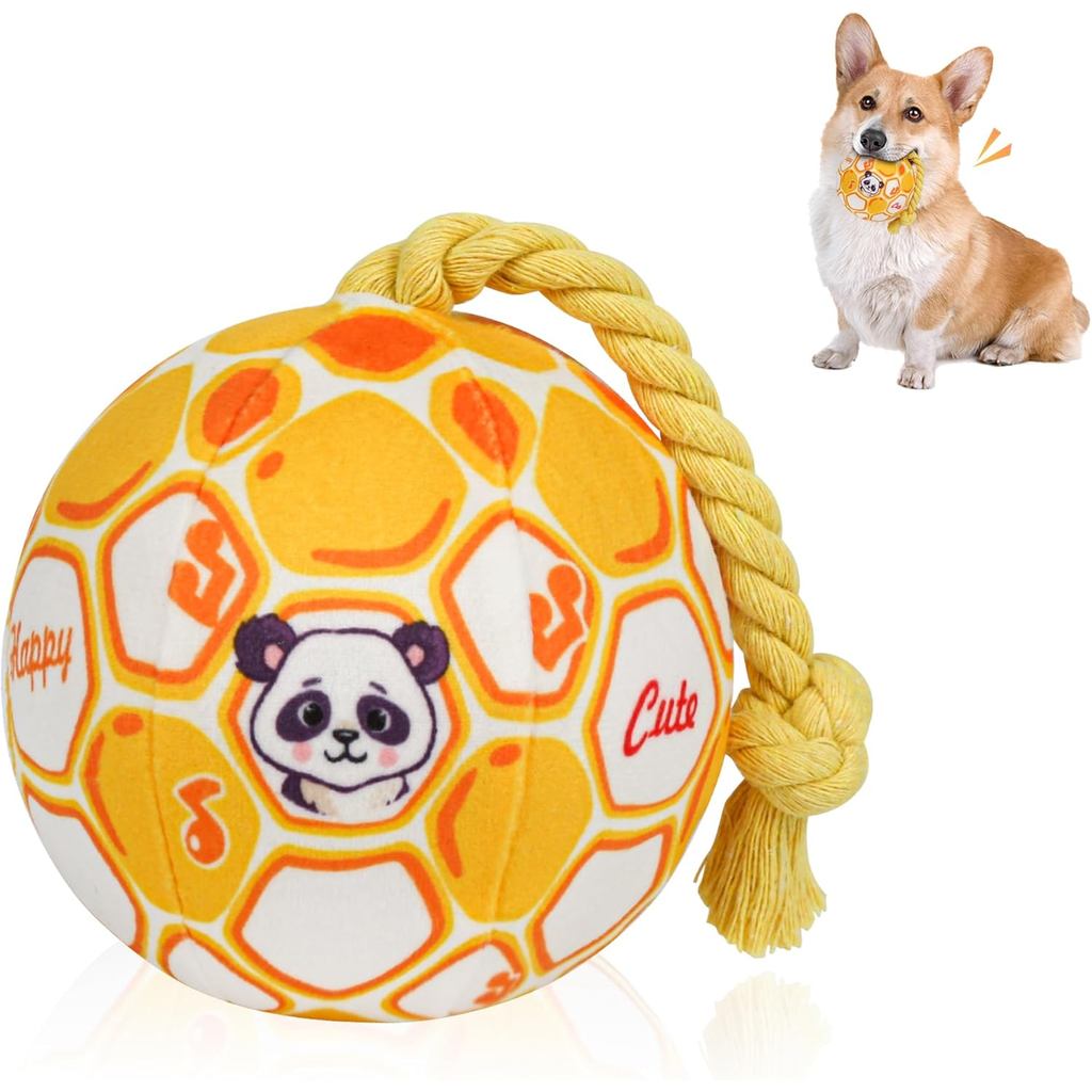 Brinquedo para cães pequenos VerdeVilla, brinquedo interativo para cães, bola para cães com som, brinquedo de pelúcia co