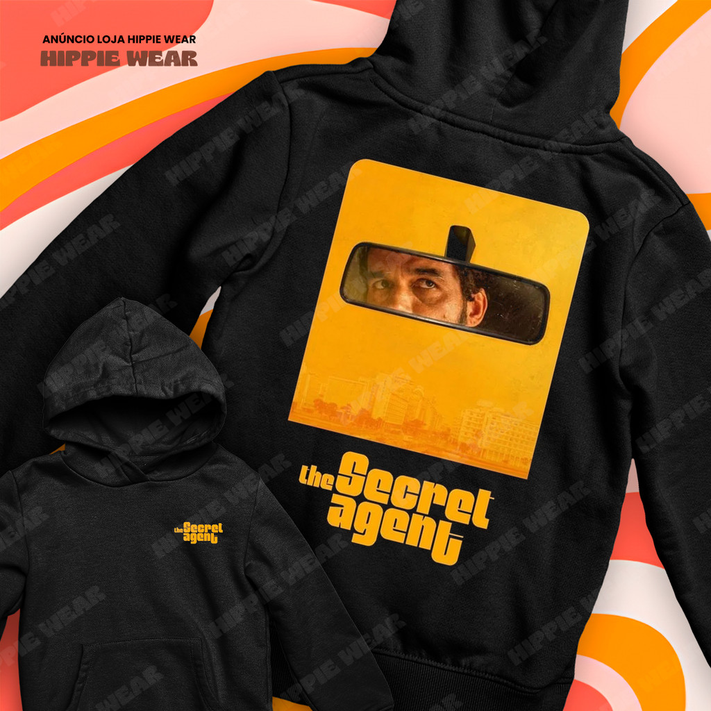Moletom Canguru Filme The Secret Agent O Agente Secreto Cult Frente E Verso Blusa De Frio