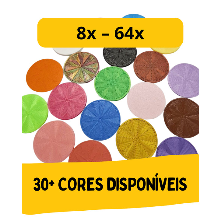 Kit de Fichas para Jogo de Tabuleiro - Peças para Board Game - 8 a 64 Unidades