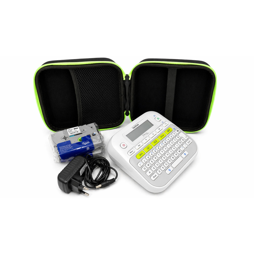 Rotulador Brother PTD210 + 2 Fitas TZE231 + Fonte 9V + Case Kit Completo