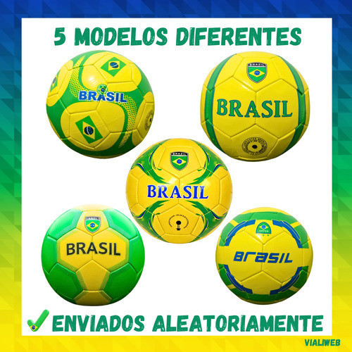 Bola De Futebol Brasil Seleção Brasileira Copa Do Mundo Verde e Amarela tamanho 5 treino infantil campo quadra futebol