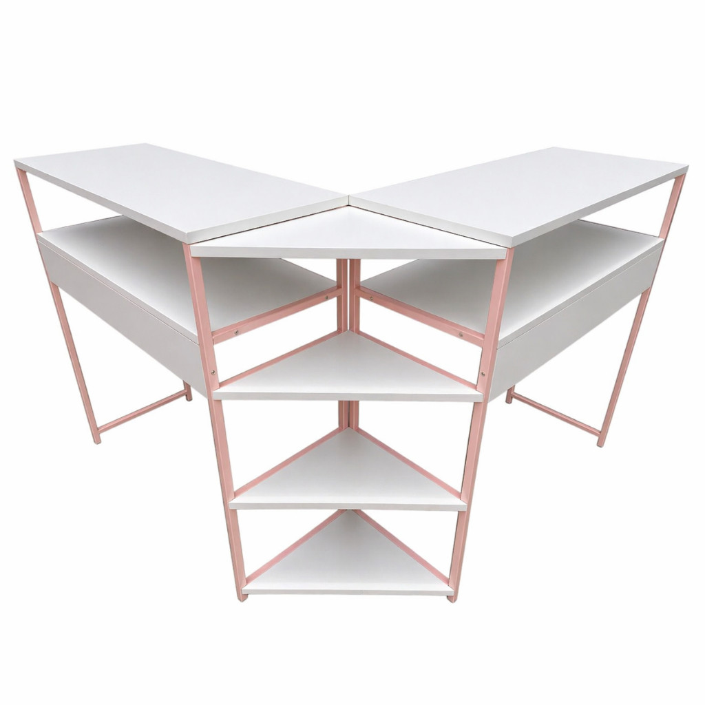 Mesa em L com Nichos e Espaço para Organização