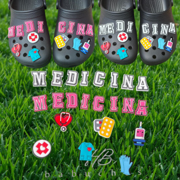 Kit Pins/Bottons Para Babuche Letras+emborrachados  Profições - Medicina