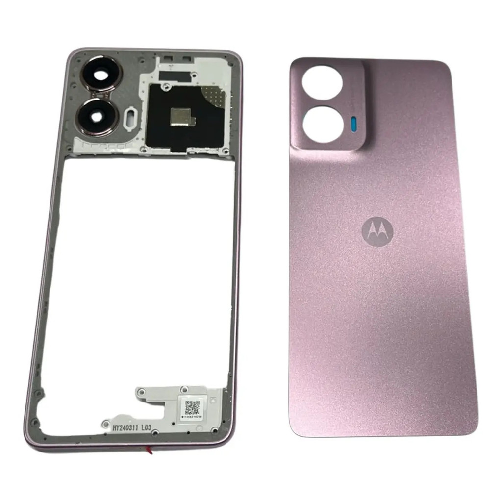 Carcaça Lateral + Tampa Traseira Para Motorola G24 Rosa