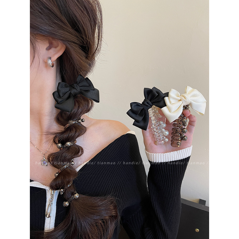 Arco pérola bolha trançado cabelo ferramenta útil rabo de cavalo bandana 2026 novo estilo High-End linha telefônica anel
