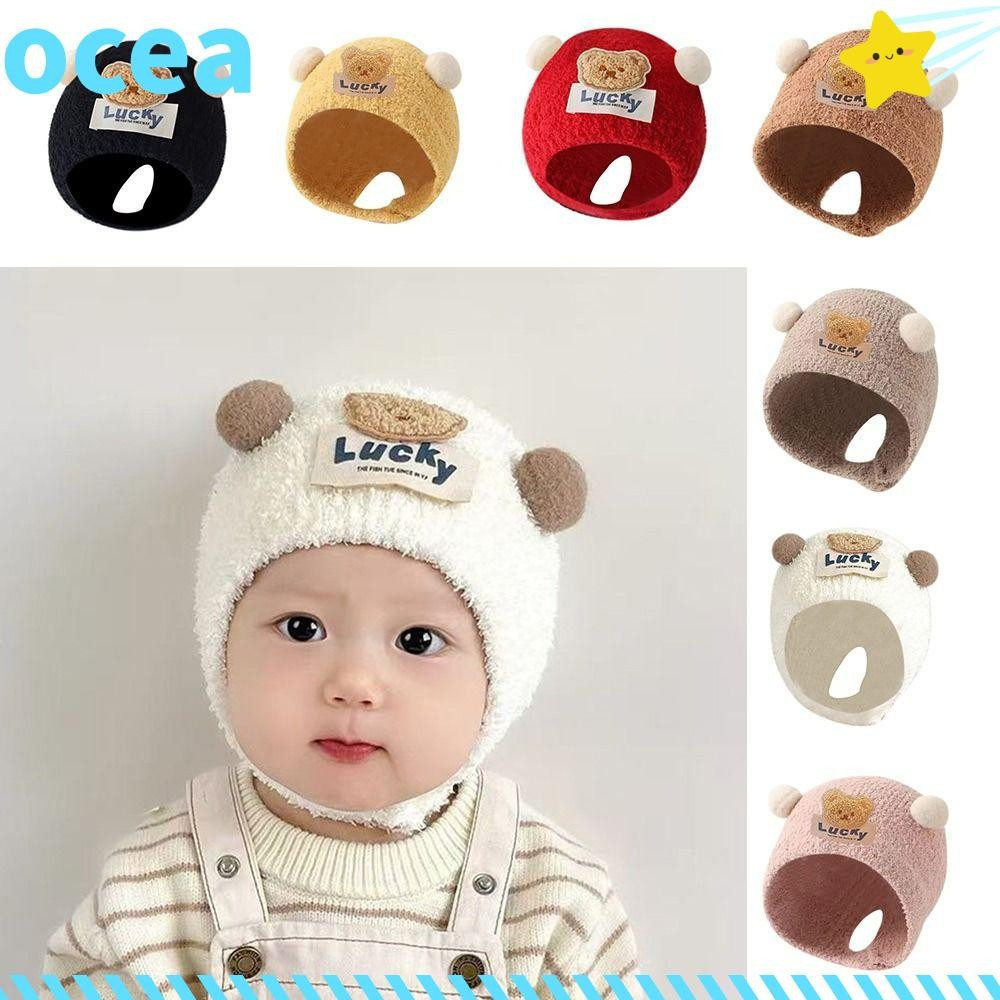 Chapéus de outono e inverno OCEA, chapéus grossos estilo hip-hop adequados para bebês e crianças, chapéus quentes com de