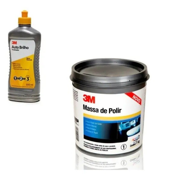 Kit Auto Brilho 500ML e Massa de Polir 1KG