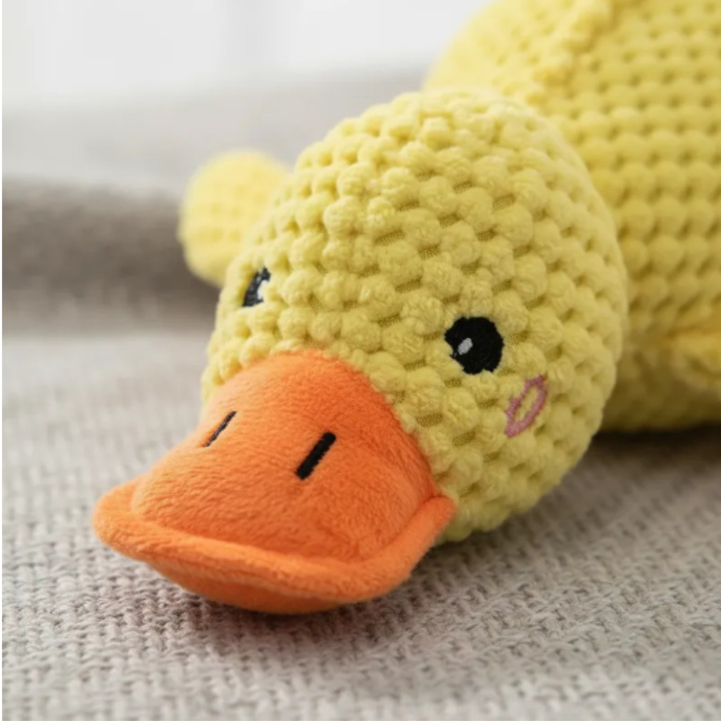Brinquedo Cachorro Pelúcia Pato com Som 25cm Its Pet Divertido, Interativo e Anti Estresse