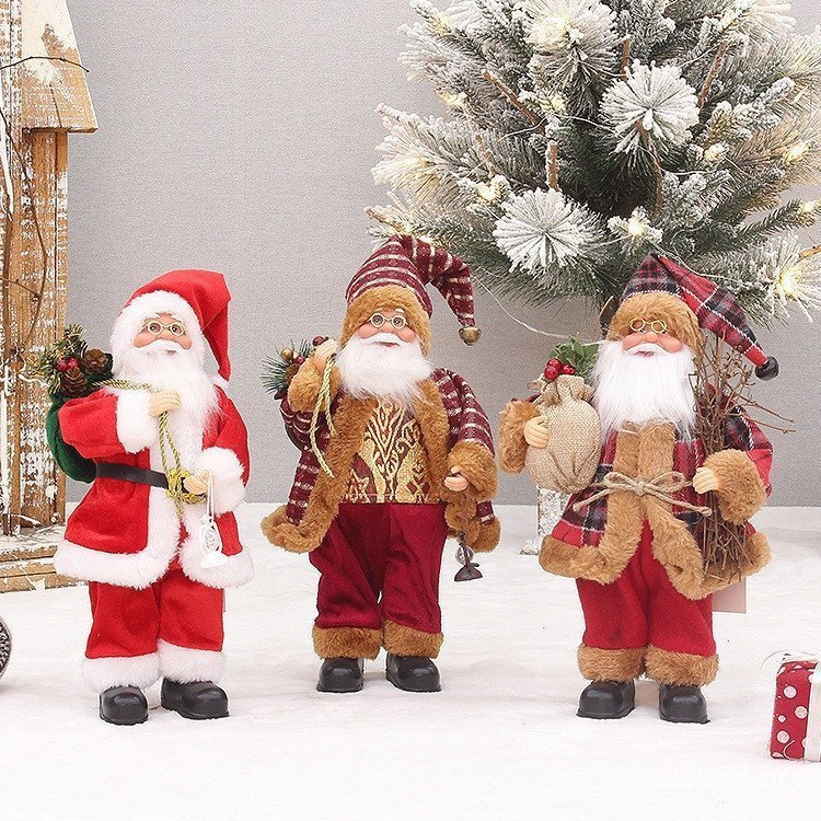 Gamma Baby-30cm uten decorações de Natal, Papai Noel figura de Natal Decoração com saco de presentes para festa de fim d