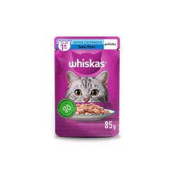 Ração Úmida Whiskas Sachê Peixe ao Molho para Gatos Adultos Castrados 85g