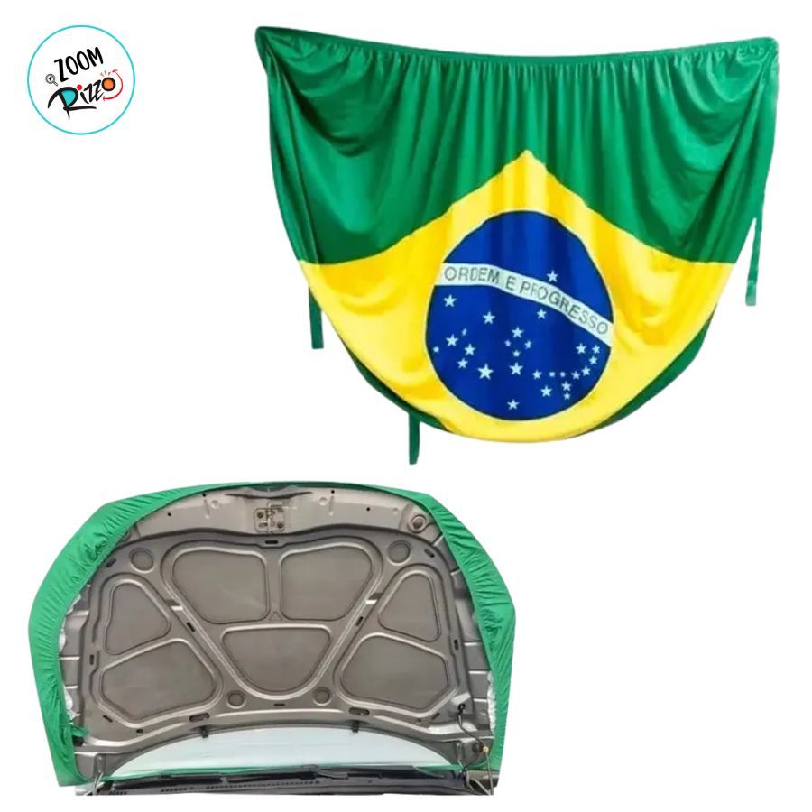 Bandeira do Brasil para Capô de Carro - 1,20m - 1 unidade - Rizzo — imagem 2 de 2