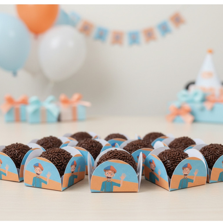 100 Forminhas Brigadeiro Docinho 4 Pétalas Blippi Para Festas Aniversários Eventos Doces Confeitaria Menino Menina