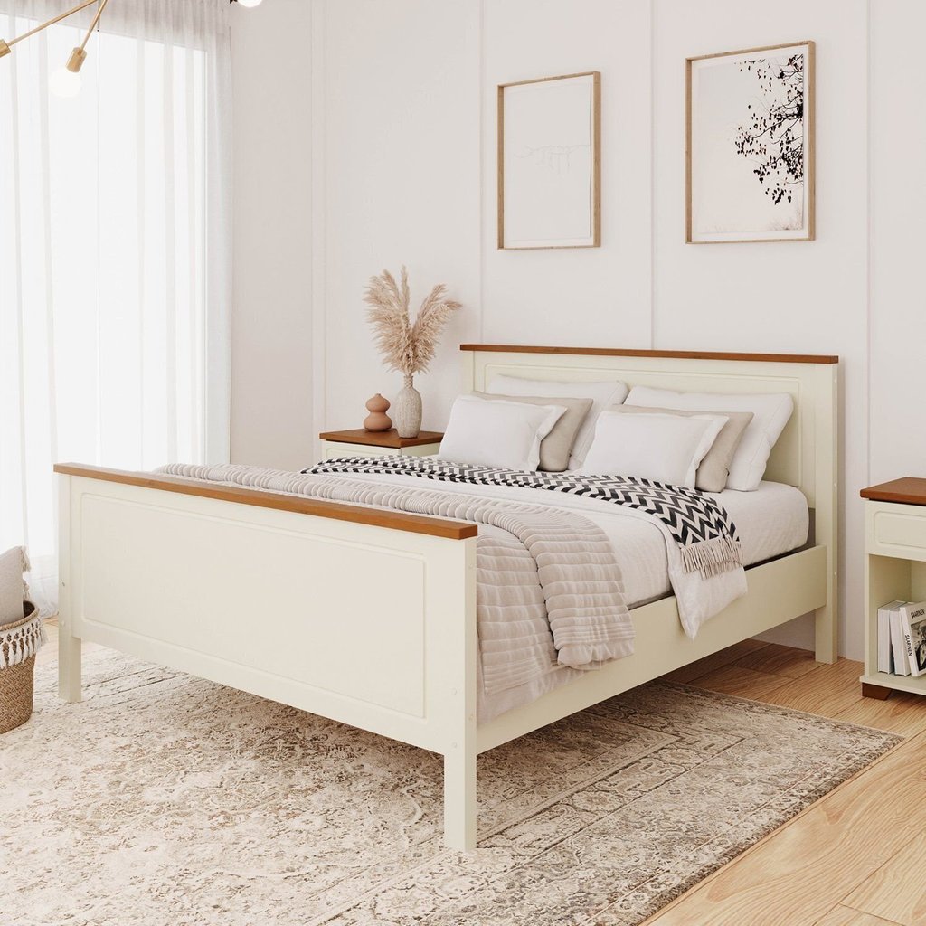 Cama Queen Ananda CabeCasa MadeiraOriginals Off White/Mel