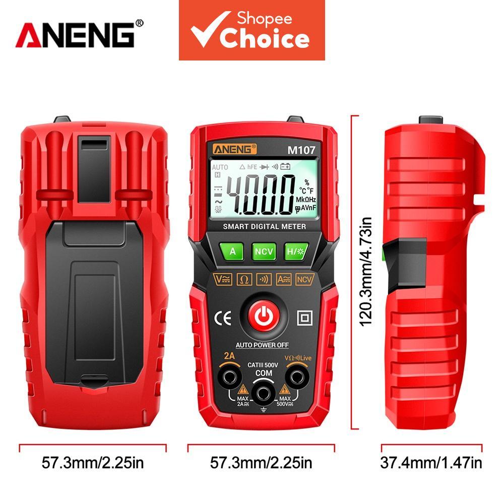 Um Conjunto ANENG M107 Mini Multímetro Digital 4000 Contagens Testador Elétrico Profissional De Alcance Automático Com L