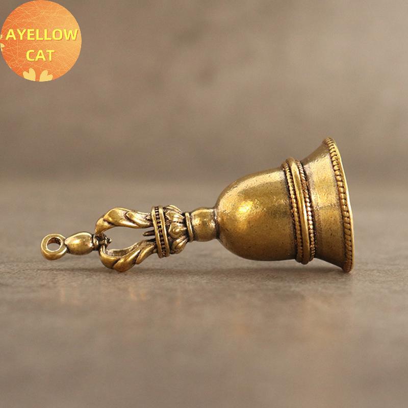 Imagem AYellowcat Retro Sino De Cobre Sinos De Vento Artesanato Em Latão Fundição Caindo Tibetano Bronze Idéias Pingente BR