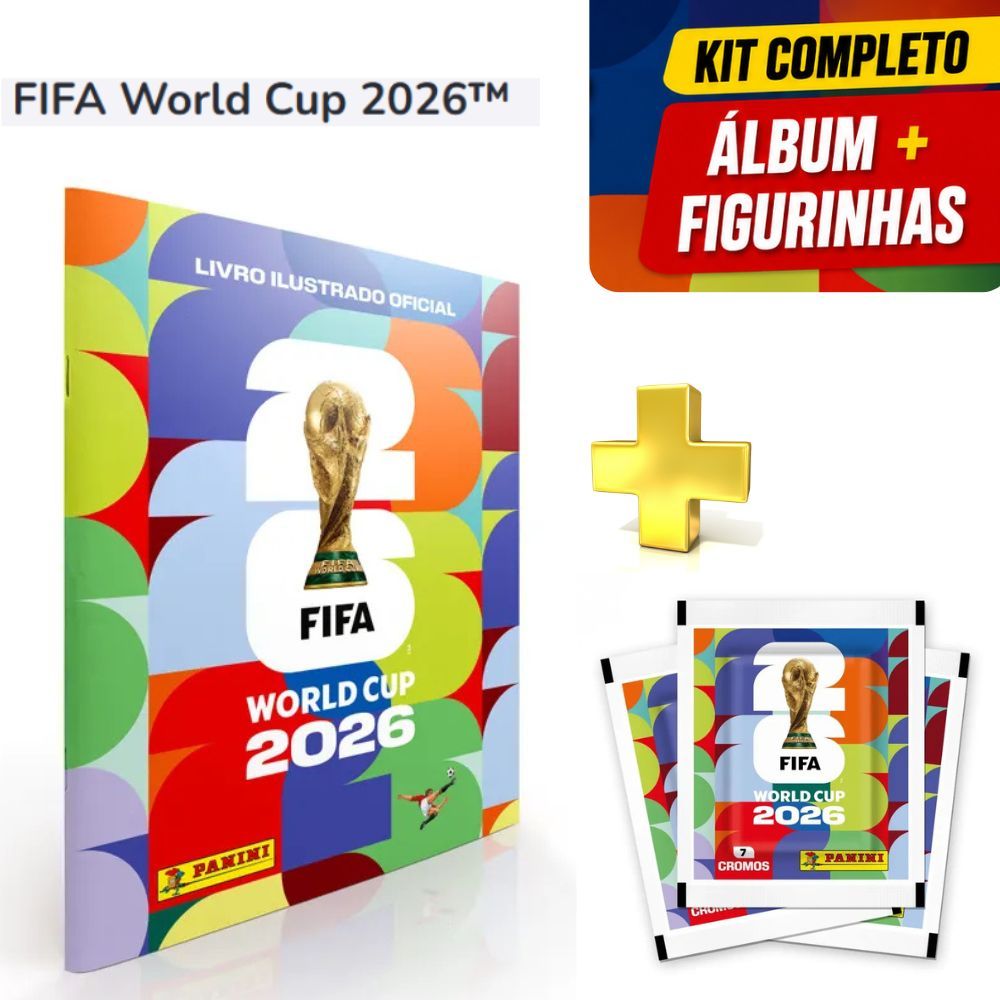 Kit Álbum Copa Do Mundo Fifa 2026, Brochura, Capa Mole + Figurinhas Escolha o Kit com 70, 140 ou 350