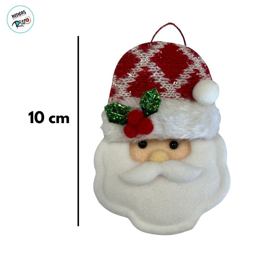 Enfeite Para Pendurar De Natal - Papai Noel - Vermelho com Estampa - 10cm - 2 unidades - Rizzo · foto 2